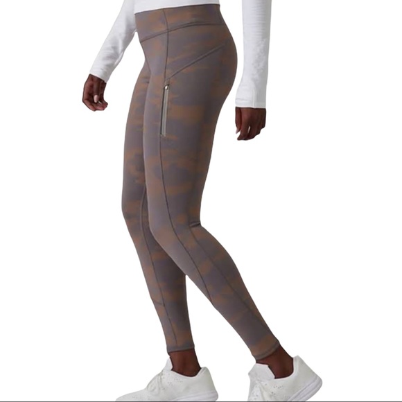 Athleta Pants - Athleta Women's Rainier Reflective Tight Camo Lux Reflective Bluff Grey